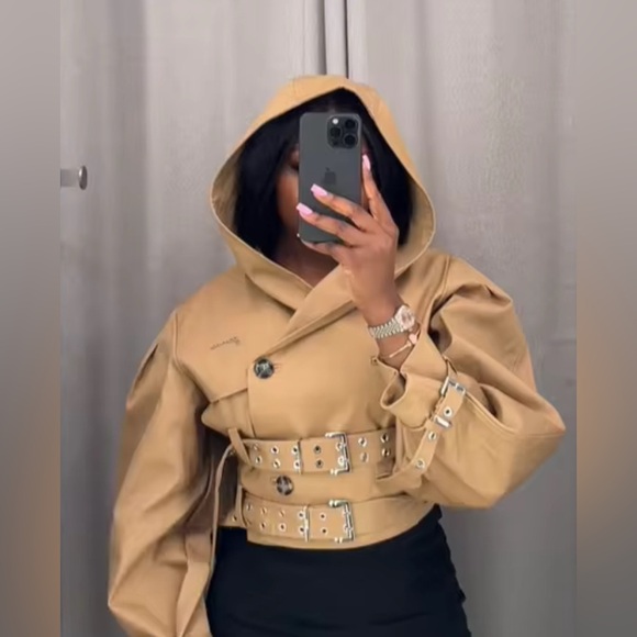 Jackets & Blazers - NEW $138 Dandy Belted Cropped Trench Jacket
